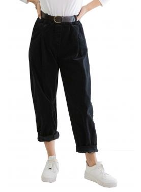 Pantalone tinta unita con cintura